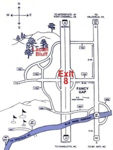Fancy Gap map to Laurel Bluff Cabins